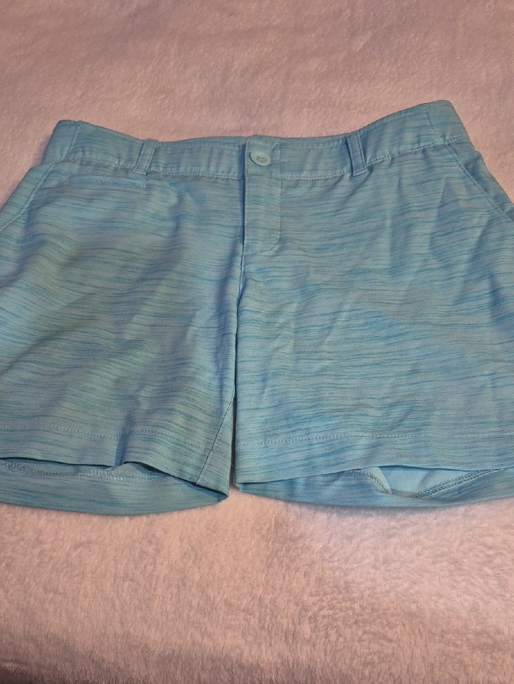 Under Armour Light Blue Heather Stretch Flat-Front Shorts Sz. 2